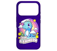 Custodia per iPhone 17 Pro Look a Rainbow Cute Dinosaur with a Rainbow and Stars