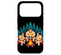 Custodia per iPhone 17 Pro Lottatori di sumo arrosto Marshmallow intorno a un falò