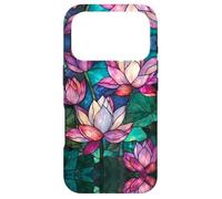 Custodia per iPhone 17 Pro Lotus Flowers Boho Stained Glass Floral Art Stain Glass