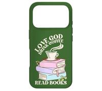 Custodia per iPhone 17 Pro Love God Drink Coffee Read Books Lovers Retro Christian