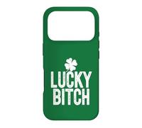 Custodia per iPhone 17 Pro LUCKY BITCH Divertente St Patricks Day Meme 4 Leaf Clover