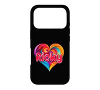 Custodia per iPhone 17 Pro Maglietta con scritta "I Heart Love Ricky First Name", colorata