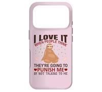 Custodia per iPhone 17 Pro Maglietta con scritta in inglese "I Love It When People Think Sloths Lover", idea regalo
