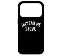 Custodia per iPhone 17 Pro Maglietta con scritta "They Call Me Steve First Name