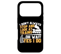 Custodia per iPhone 17 Pro Maglietta con scritta "Train for Boys Stop and Look and Trains"