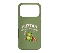 Custodia per iPhone 17 Pro Maglietta Huzzah Caffeine Hath Arrived Frog Coffee Lover Fantasy