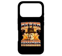Custodia per iPhone 17 Pro Mai arrendersi Winston Churchill in stile Bootleg britannico degli anni '90