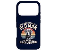 Custodia per iPhone 17 Pro Mai sottovalutare un vecchio con un Labrador nero retrò