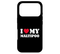 Custodia per iPhone 17 Pro Maltipoos Maltese Poodle Mix Dog Heart I Love My Maltipoo