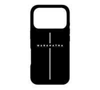 Custodia per iPhone 17 Pro MARANATHA Citazione greca Vieni Signore con la croce di Gesù