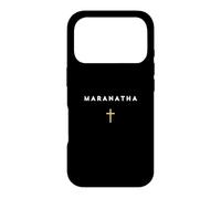 Custodia per iPhone 17 Pro MARANATHA Citazione greca Vieni Signore con la croce di Gesù