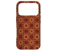 Custodia per iPhone 17 Pro Maroon Dark Red Brown Luxury Asia Persian Mosaic Pattern