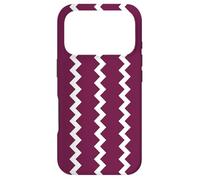 Custodia per iPhone 17 Pro Maroon White Zigzag Geometric Triangle Qatar Flag Pattern
