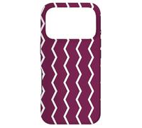 Custodia per iPhone 17 Pro Maroon White Zigzag Qatar Color Arabic Language Doha Pattern