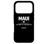 Custodia per iPhone 17 Pro Maui Hawaii Coordinate Tropical Island Travel Design