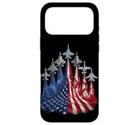 Custodia per iPhone 17 Pro Max 4th of July Fighter Jet US Flag American Military Planes