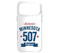 Custodia per iPhone 17 Pro Max 507 Minnesota Codice Area Distressed Autentico Blu Testo