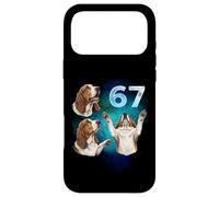 Custodia per iPhone 17 Pro Max 67 Meme Beagle che ulula alla luna sei sette