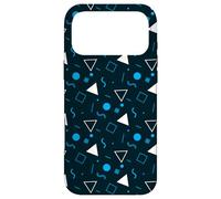 Custodia per iPhone 17 Pro Max 80s Blue Arctic Midnight Triangle Circle Square Pattern