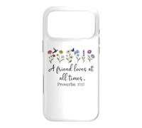 Custodia per iPhone 17 Pro Max A Friend Loves All Times Proverbs 17:17 Bible Verse Jesus
