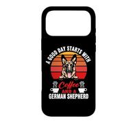Custodia per iPhone 17 Pro Max A Good Day Starts With Coffee And A German Shepherd Dog