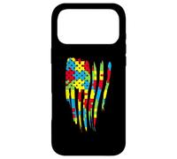 Custodia per iPhone 17 Pro Max Accettazione dei pezzi del puzzle della bandiera degli Stati Uniti d'America del mese della consapevolezza dell'autismo