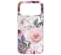 Custodia per iPhone 17 Pro Max Acquerello pastello viola chiaro floreale fiore N4