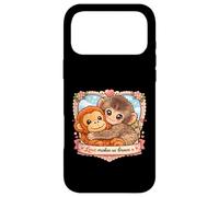 Custodia per iPhone 17 Pro Max Adorabili scimmie abbracciano l'amore ci rende coraggiosi