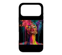 Custodia per iPhone 17 Pro Max Afro Americano Donna Floreale Afro Colore Dipinto Vis