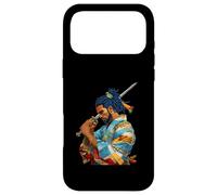 Custodia per iPhone 17 Pro Max Afro Americano Samurai Anime Cartoon Giapponese Bushido Guerriero