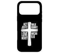 Custodia per iPhone 17 Pro Max Agisci giustamente, cammina umilmente, ama misericordia Micah 6:8