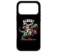 Custodia per iPhone 17 Pro Max Albert Dabbing Astronauta su un cartone animato dinosauro