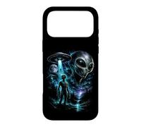 Custodia per iPhone 17 Pro Max Alien UFO Abduction Incontro Cosmico Sci-Fi Mistero Grafico