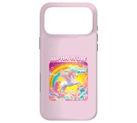 Custodia per iPhone 17 Pro Max Alpha Wolf (divertente unicorno arcobaleno grafico)