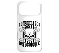 Custodia per iPhone 17 Pro Max American Flag Skull Bones 4th July Too Cool for British Rule