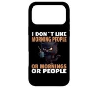 Custodia per iPhone 17 Pro Max Angry Black Cat Bere Caffè Non mi piace Mattina Persone