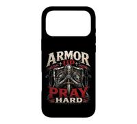 Custodia per iPhone 17 Pro Max Armor Up Pray Hard Christian Warrior Knight Faith