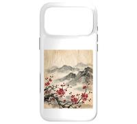 Custodia per iPhone 17 Pro Max Arte Giapponese Red Cherry Blossom Montagne