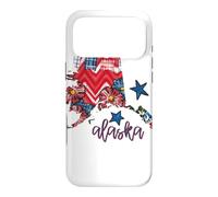 Custodia per iPhone 17 Pro Max Arte regionale con stelle scozzesi floreali dell'Alaska