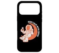 Custodia per iPhone 17 Pro Max Astronaut Keep Calm With Coffee Astronaut Funny Coffee Lover