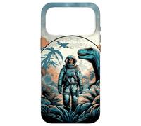 Custodia per iPhone 17 Pro Max Astronauta che esporrà il pianeta nell'era dei dinosauri Trippy Fantasy anni '60