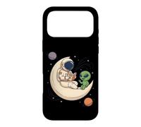 Custodia per iPhone 17 Pro Max Astronauta Leggendo Alien Cosmic Tales Moon Space Art