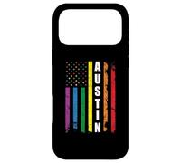 Custodia per iPhone 17 Pro Max Austin Texas Us American Flag Rainbow Gay LGBT Pride Month