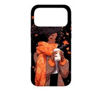 Custodia per iPhone 17 Pro Max Autunno Afro Donna Afro Americano Autunno Zucca Spice Latte