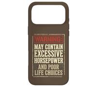 Custodia per iPhone 17 Pro Max Avvertimento di potenza eccessiva Scelte di vita scadenti Ragazzo di auto divertente