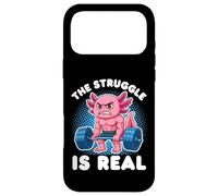 Custodia per iPhone 17 Pro Max Axolotl The Struggle Is Real Pesi Palestra Divertente