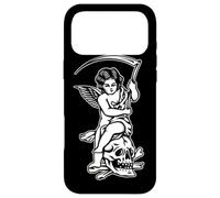Custodia per iPhone 17 Pro Max Baby Reaper Skull Scythe Blackwork Tattoo Flash