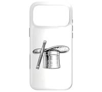 Custodia per iPhone 17 Pro Max Bacchetta Magica E Mago Cappello A Cilindro Xilografia Disegno