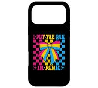 Custodia per iPhone 17 Pro Max Bandiera pansessuale con scritta "I Put The Pan In Panic Panic" LGBTQ