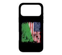 Custodia per iPhone 17 Pro Max Bandiera USA Libia 1977-2011 Distressed - Metà americana